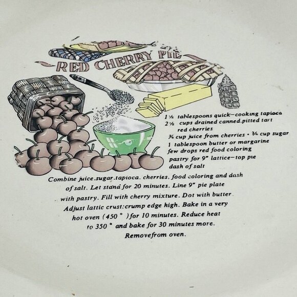 Cherry Pie Dish Recipe Plate 10” Serving Baking Tray Baker Dessert Cooking Chef - Picture 2 of 9